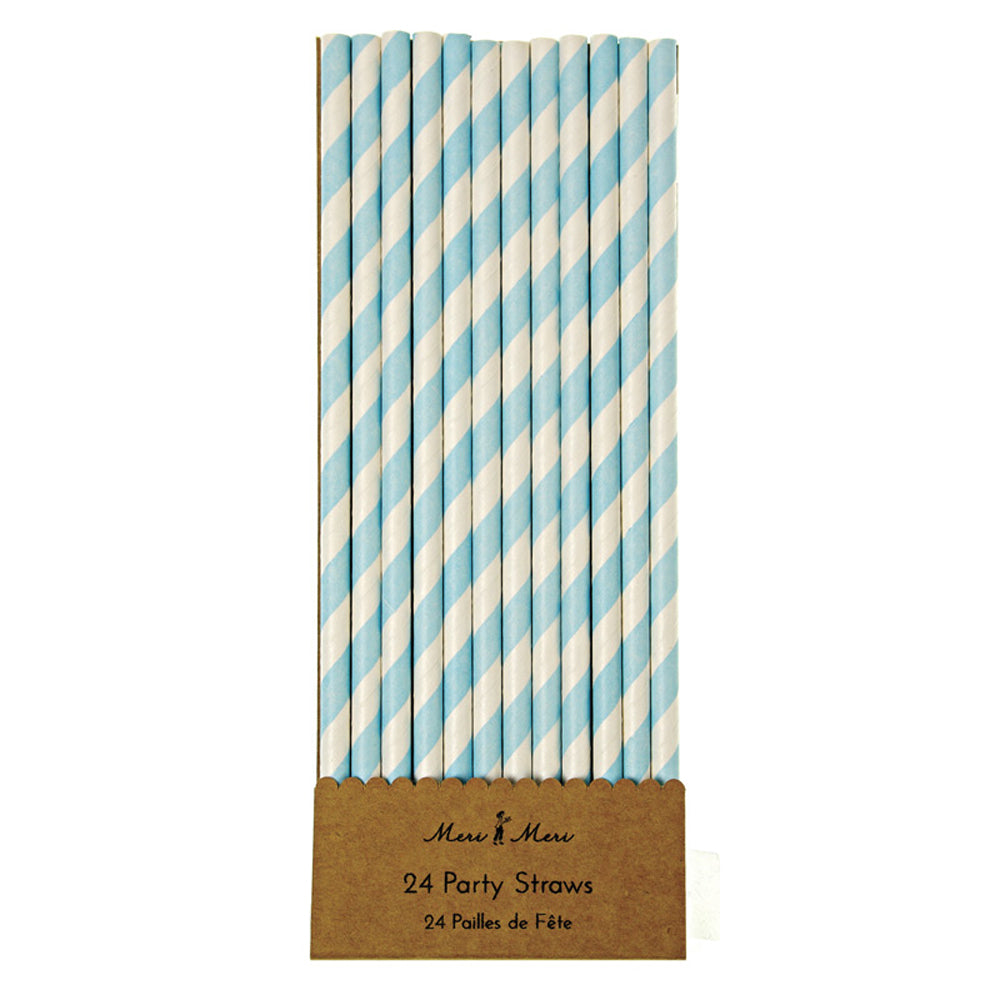 Straws Blue Paper