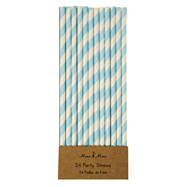 Straws Blue Paper